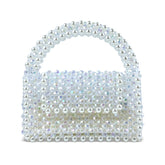 Sac à main perlé simple carré pour téléphone portable, sac à bandoulière horizontal en acrylique coloré